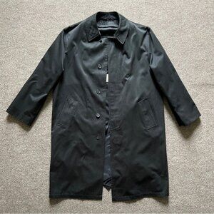 Christian Dior Le Connaisseur Trench Overcoat Removable Lining Black Mens 42 VTG